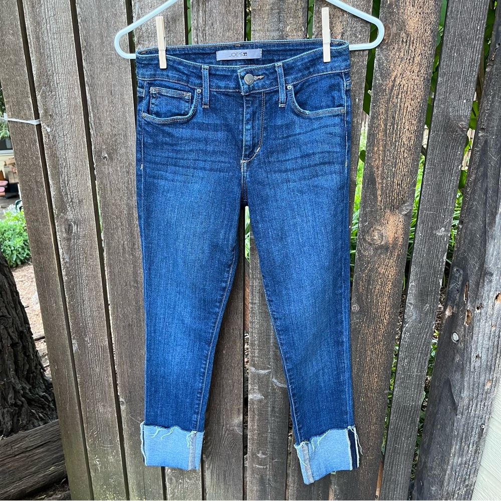 Joe’s Jeans Cuff Crop Skinny Jeans In Brussels Sz 25